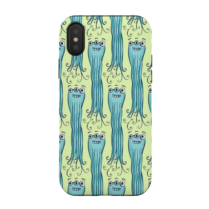 iPhone Xs / X StrongFit Cute Octopus Sea Monster Character by Boriana Giormova