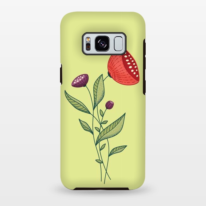 Galaxy S8 plus StrongFit Spring Flowers Abstract Botanical Line Art by Boriana Giormova