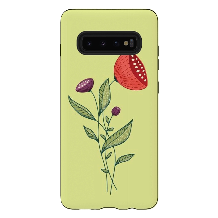 Galaxy S10 plus StrongFit Spring Flowers Abstract Botanical Line Art by Boriana Giormova