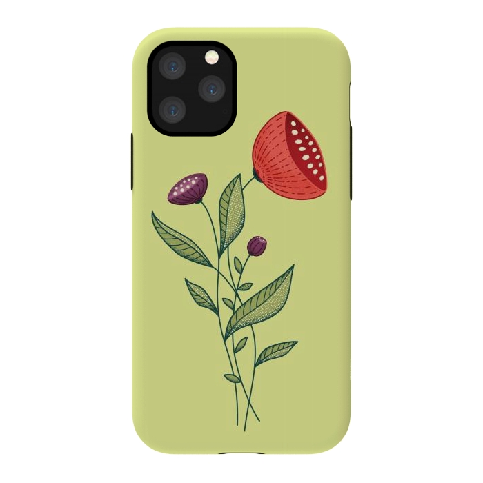 iPhone 11 Pro StrongFit Spring Flowers Abstract Botanical Line Art by Boriana Giormova