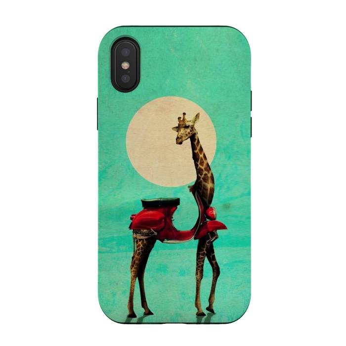 iPhone Xs / X StrongFit Giraffe Scooter by Ali Gulec
