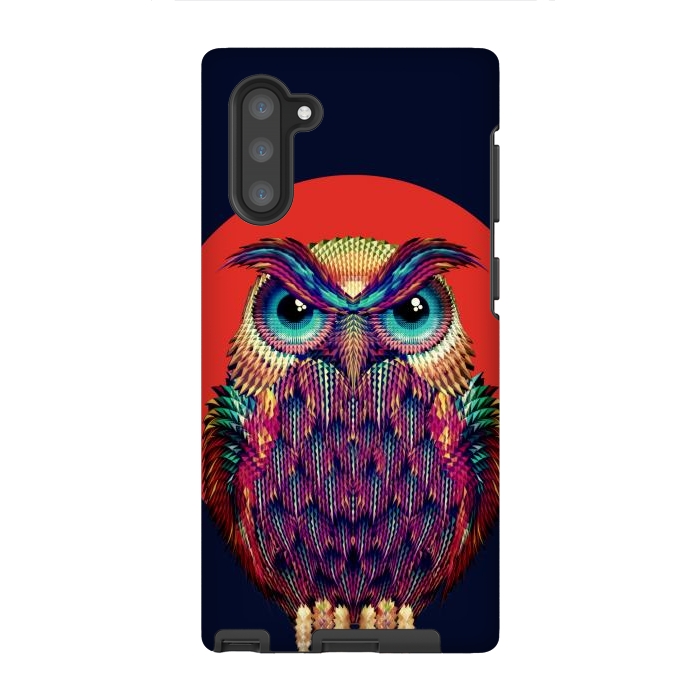 Galaxy Note 10 StrongFit Geometric Owl by Ali Gulec