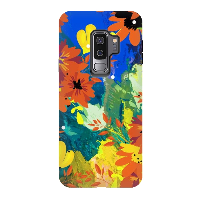 Galaxy S9 plus StrongFit Yellow foresf flowers by Josie