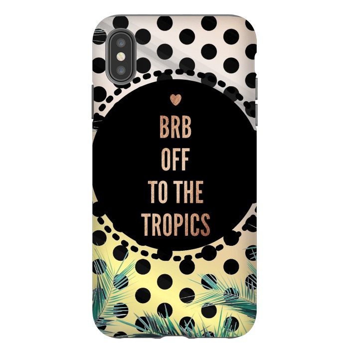 iPhone Xs Max StrongFit Off to the tropics typo and polka dots by Oana 