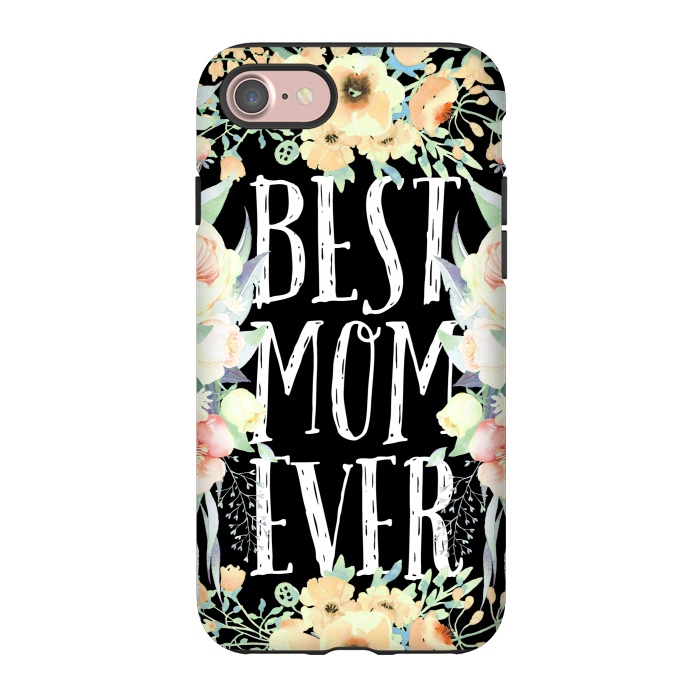 iPhone 7 StrongFit Best mom spring watercolor flowers  by Oana 