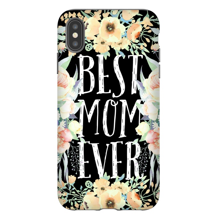 iPhone Xs Max StrongFit Best mom spring watercolor flowers  by Oana 