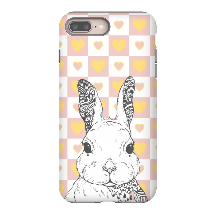iPhone 7 plus StrongFit Rabbit and yellow hearts Alice in Wonderland by Oana 