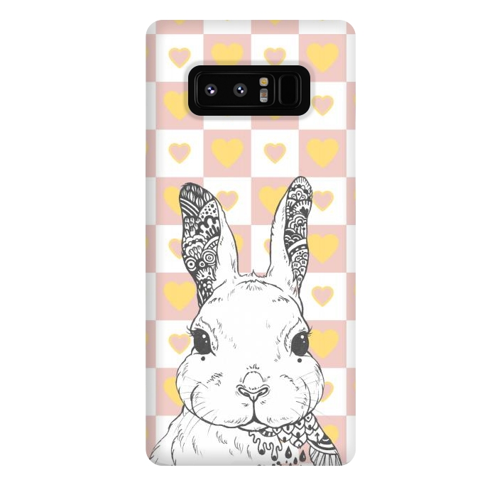 Galaxy Note 8 StrongFit Rabbit and yellow hearts Alice in Wonderland by Oana 