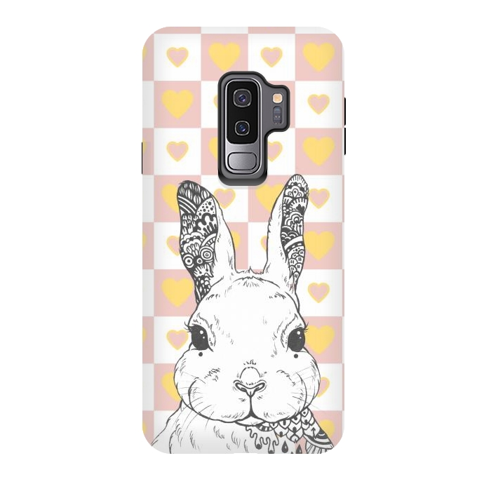Galaxy S9 plus StrongFit Rabbit and yellow hearts Alice in Wonderland by Oana 