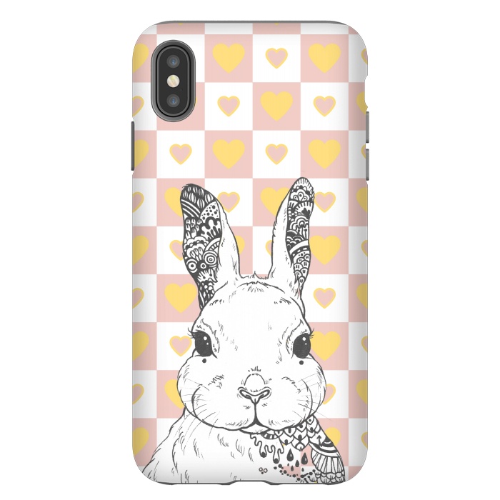 iPhone Xs Max StrongFit Rabbit and yellow hearts Alice in Wonderland by Oana 