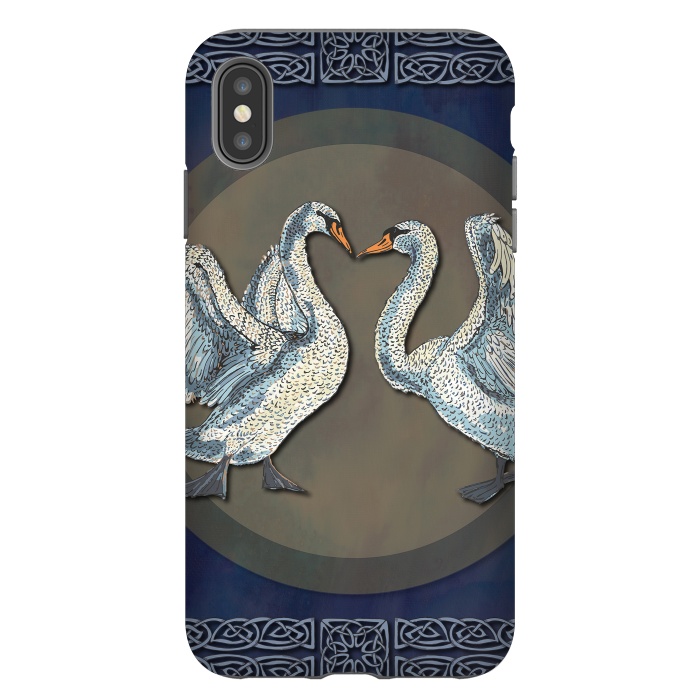 iPhone Xs Max StrongFit Dancing Swans by Lotti Brown