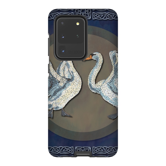 Galaxy S20 Ultra StrongFit Dancing Swans by Lotti Brown