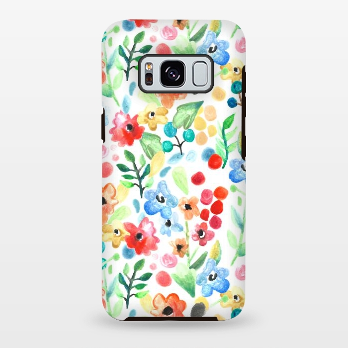Galaxy S8 plus StrongFit Flourish - Watercolour Floral by Tangerine-Tane