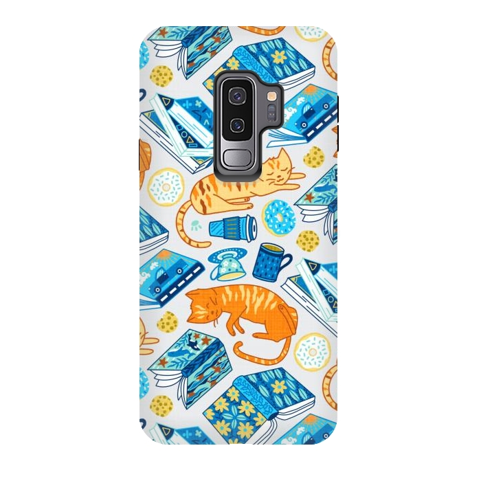 Galaxy S9 plus StrongFit Tea Party Cat-Book Vibes  by Tigatiga