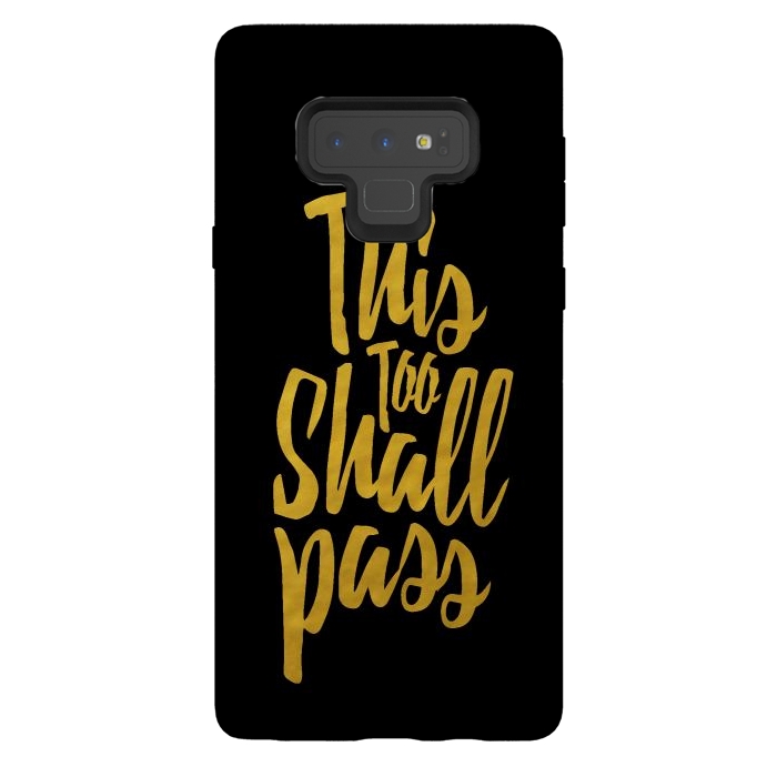 Galaxy Note 9 StrongFit This Too Shall Pass Gold by Majoih