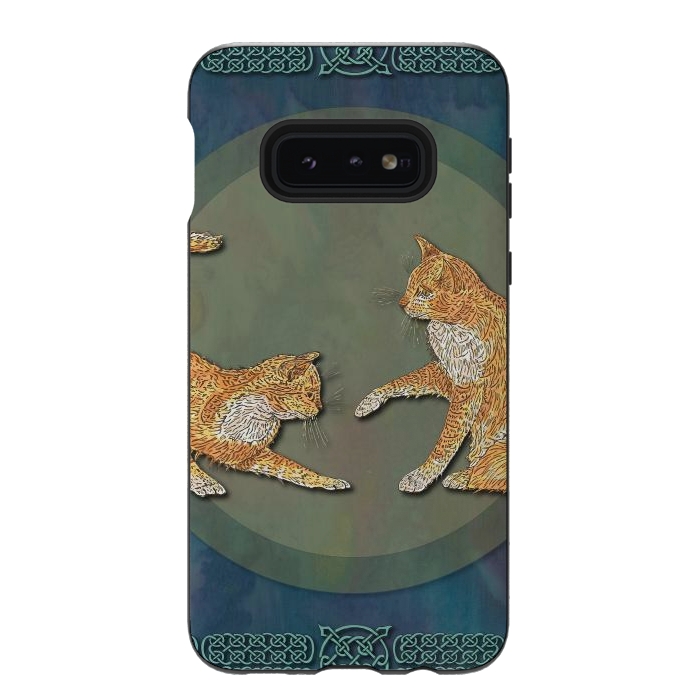 Galaxy S10e StrongFit Ginger Cats by Lotti Brown