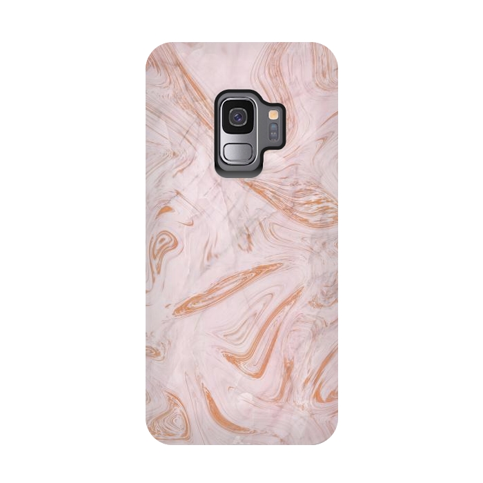 Galaxy S9 StrongFit Rose Gold Marble by Martina