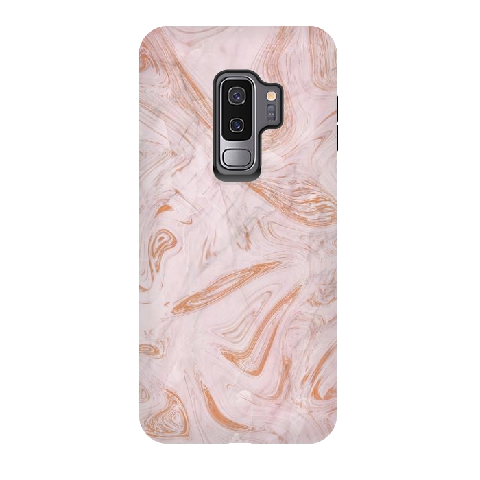 Galaxy S9 plus StrongFit Rose Gold Marble by Martina