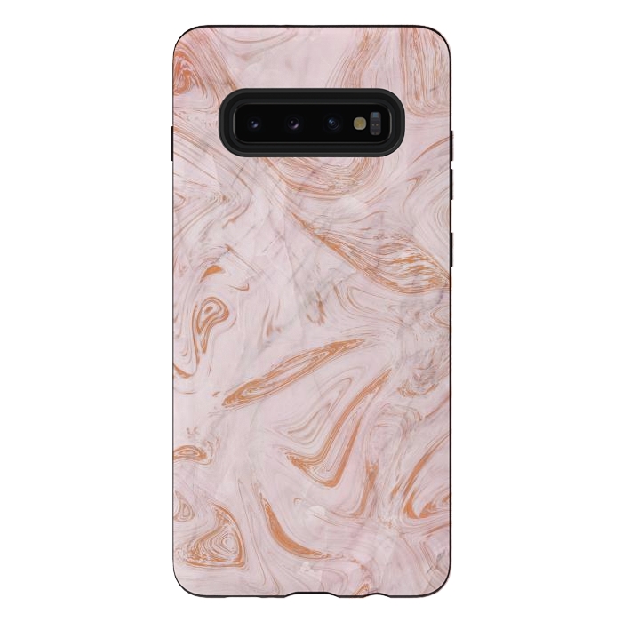 Galaxy S10 plus StrongFit Rose Gold Marble by Martina