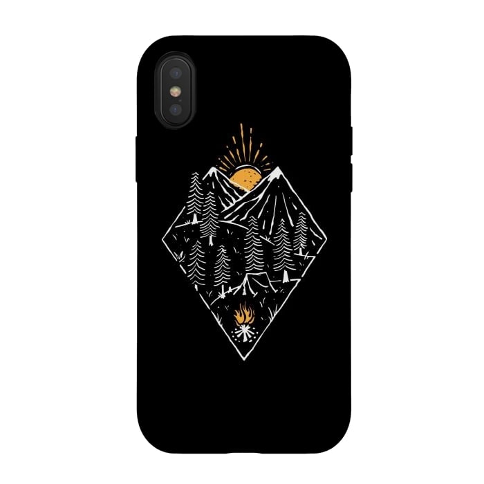 iPhone Xs / X StrongFit Camping Fire by Afif Quilimo