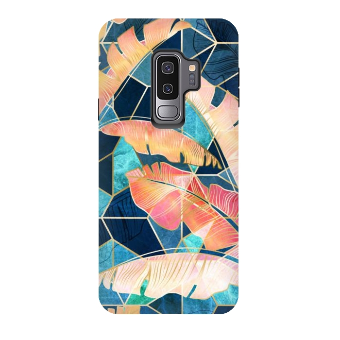 Galaxy S9 plus StrongFit Marbled Topical Sunset by gingerlique