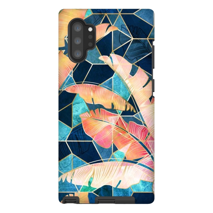 Galaxy Note 10 plus StrongFit Marbled Topical Sunset by gingerlique