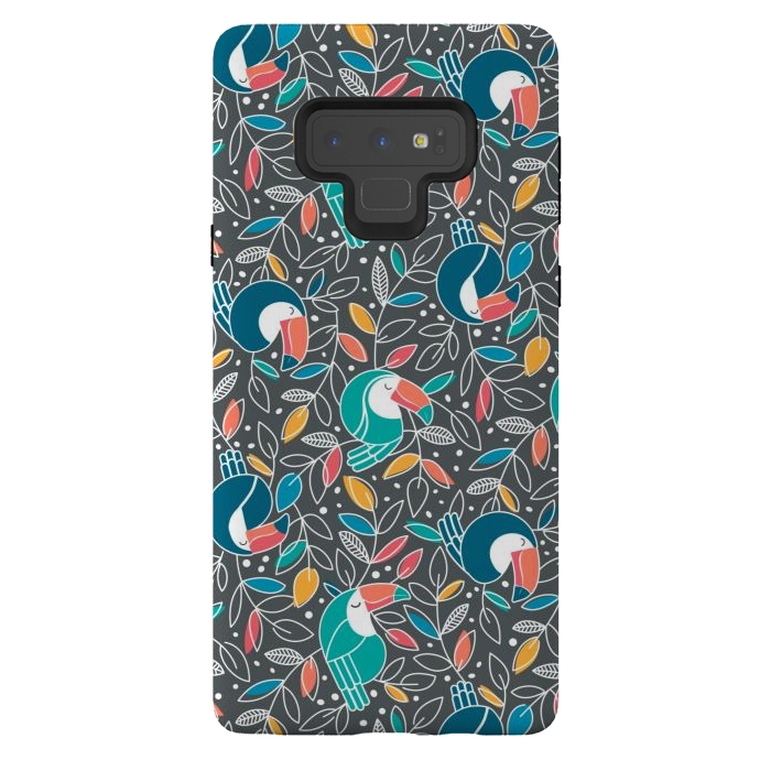 Galaxy Note 9 StrongFit Tossed Toucan by gingerlique