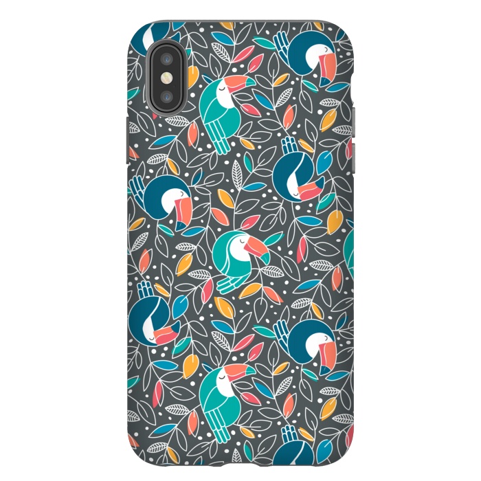 iPhone Xs Max StrongFit Tossed Toucan by gingerlique