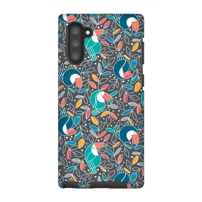 Galaxy Note 10 StrongFit Tossed Toucan by gingerlique