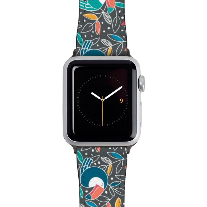 Watch 42mm / 44mm Strap PU leather Tossed Toucan by gingerlique