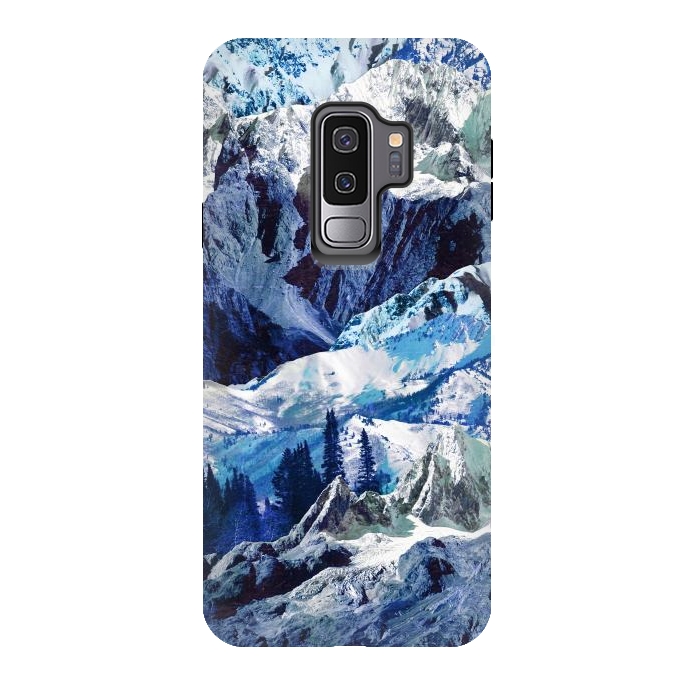 Galaxy S9 plus StrongFit Blue mountains landscape art by Oana 