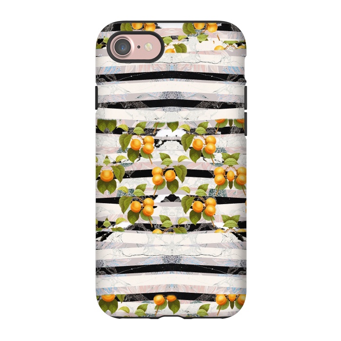 iPhone 7 StrongFit Colorful peaches and marble stripes by Oana 