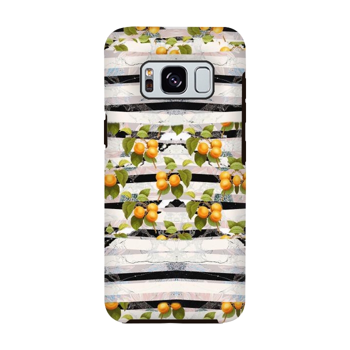 Galaxy S8 StrongFit Colorful peaches and marble stripes by Oana 