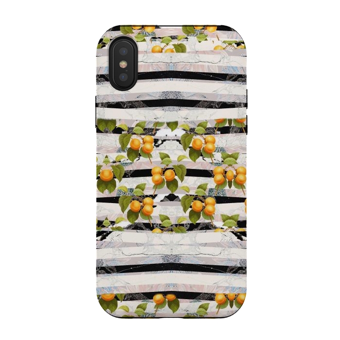 iPhone Xs / X StrongFit Colorful peaches and marble stripes by Oana 