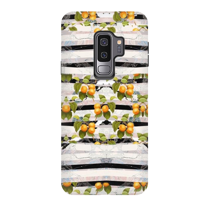 Galaxy S9 plus StrongFit Colorful peaches and marble stripes by Oana 