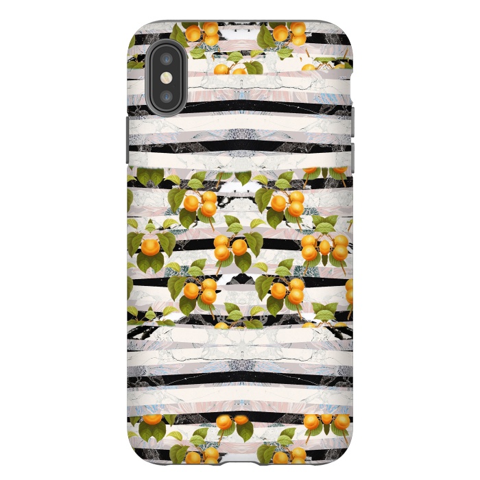 iPhone Xs Max StrongFit Colorful peaches and marble stripes by Oana 