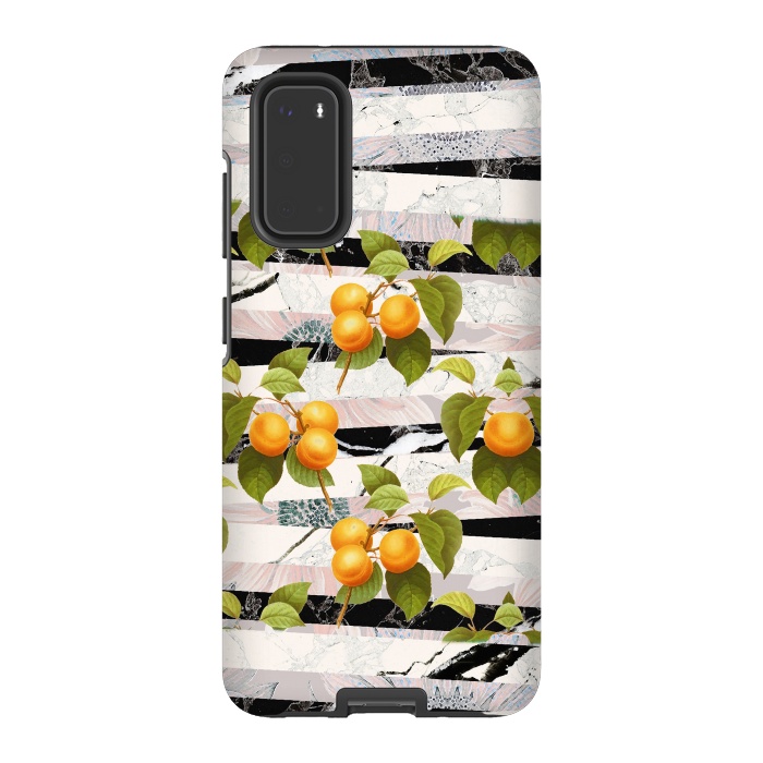 Galaxy S20 StrongFit Colorful peaches and marble stripes by Oana 