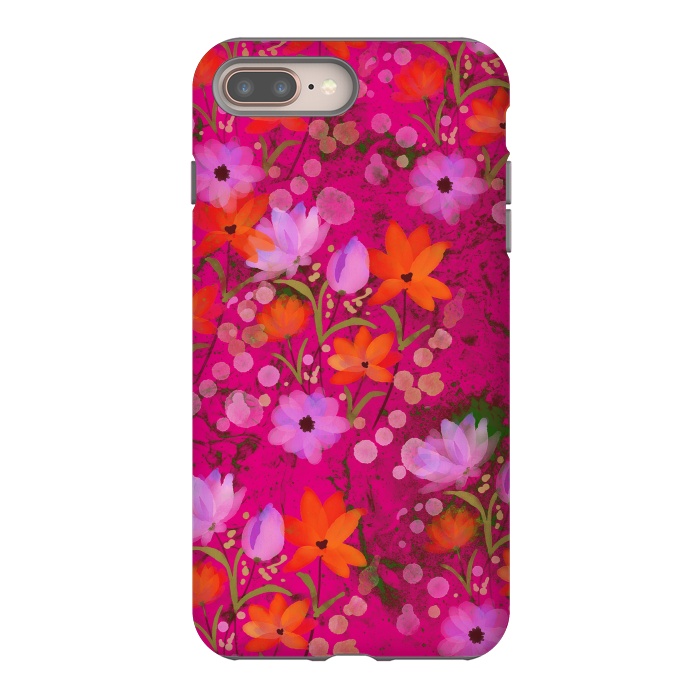 iPhone 7 plus StrongFit Floral design watercolour floral bunch abstract design by Josie