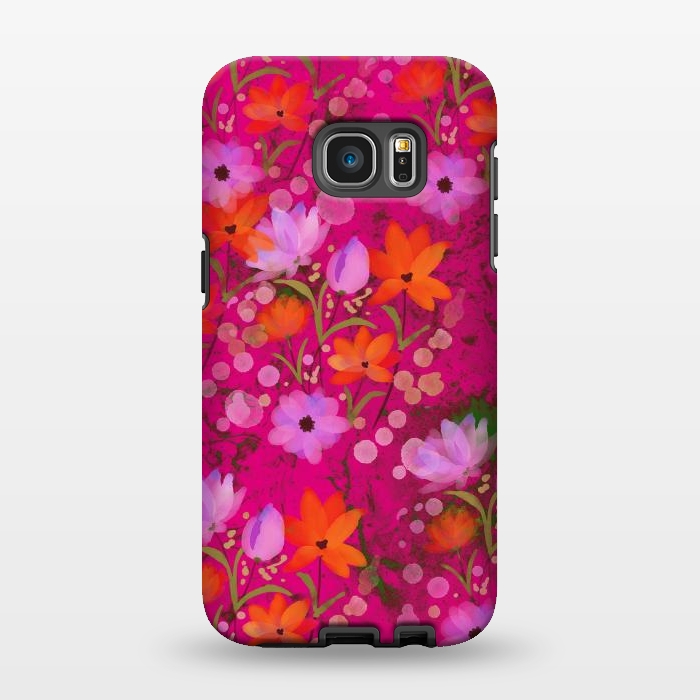 Galaxy S7 EDGE StrongFit Floral design watercolour floral bunch abstract design by Josie