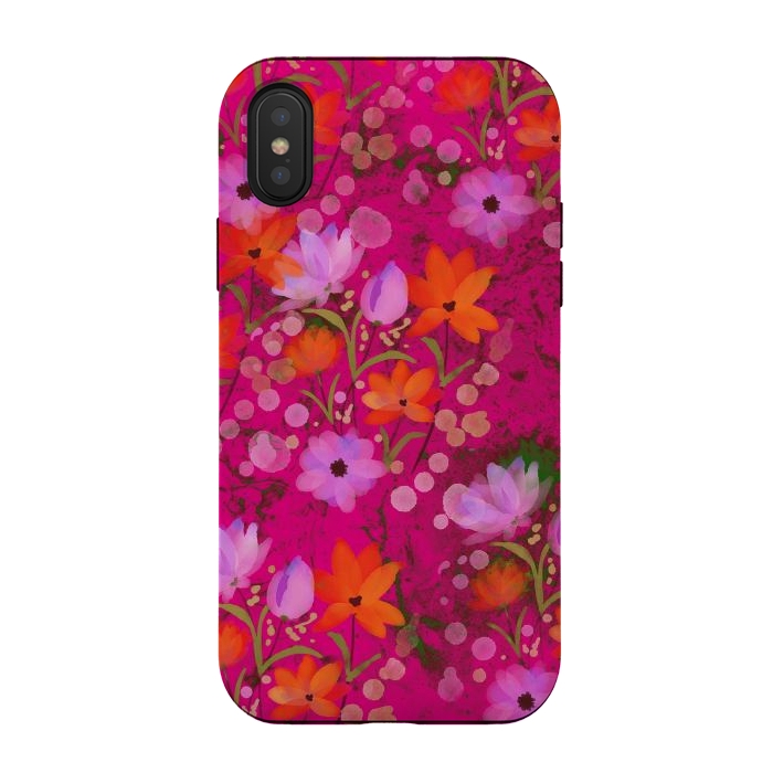 iPhone Xs / X StrongFit Floral design watercolour floral bunch abstract design by Josie