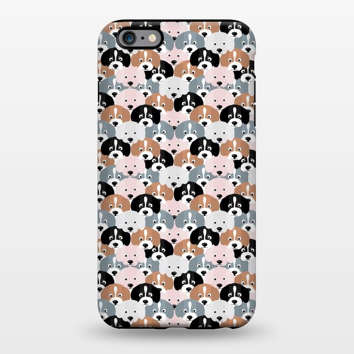 iPhone 6/6s plus StrongFit Cute Black Brown Pink Grey Puppy Dogs Illustration by InovArts