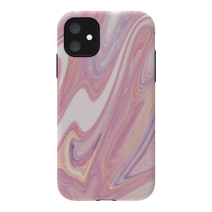 iPhone 11 StrongFit Pink marble by Rose Halsey