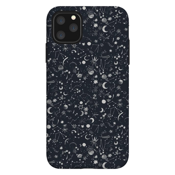 iPhone 11 Pro Max StrongFit Planets Galaxy Constellations Dark by Ninola Design