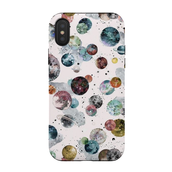 iPhone Xs / X StrongFit Cosmic Planets and Constellations Multicolored by Ninola Design