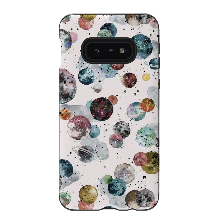 Galaxy S10e StrongFit Cosmic Planets and Constellations Multicolored by Ninola Design