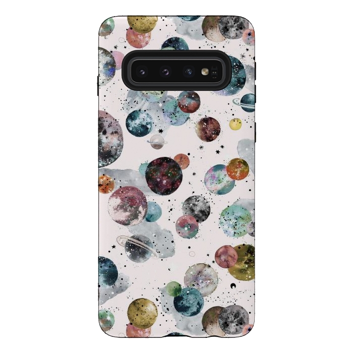 Galaxy S10 StrongFit Cosmic Planets and Constellations Multicolored by Ninola Design