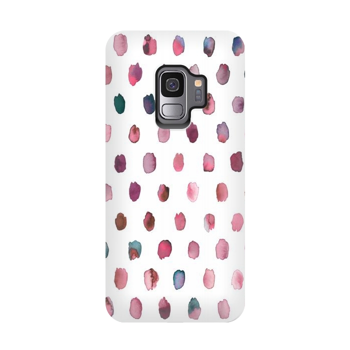 Galaxy S9 StrongFit Artist Palette Pink Dots by Ninola Design
