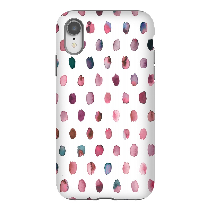 iPhone Xr StrongFit Artist Palette Pink Dots by Ninola Design