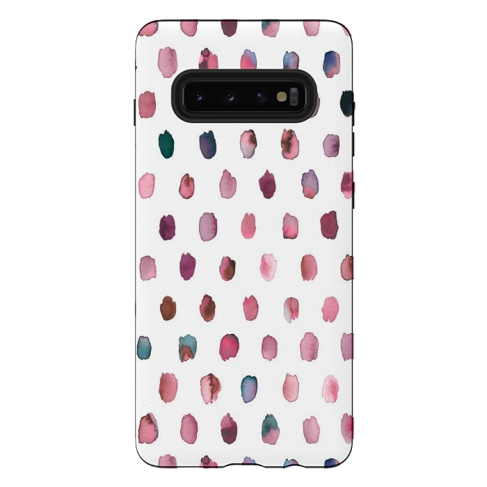 Galaxy S10 plus StrongFit Artist Palette Pink Dots by Ninola Design