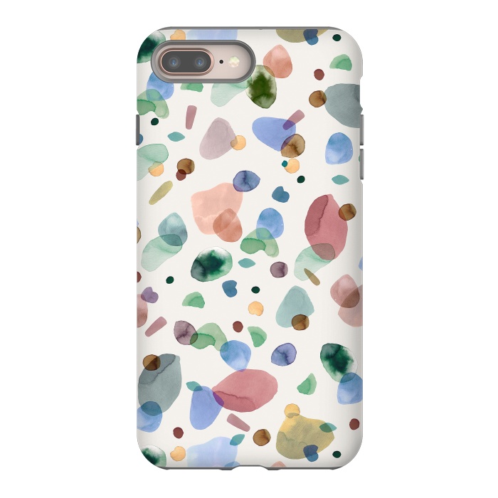 iPhone 7 plus StrongFit Pebbles Terrazo Rounded Memphis Multicolored by Ninola Design
